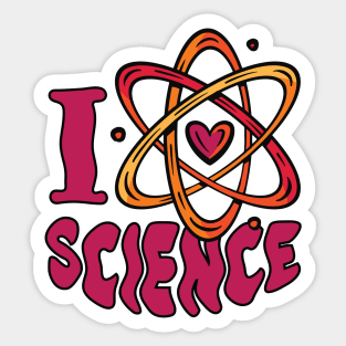 I Heart Science // Cute Science Atom Heart Sticker